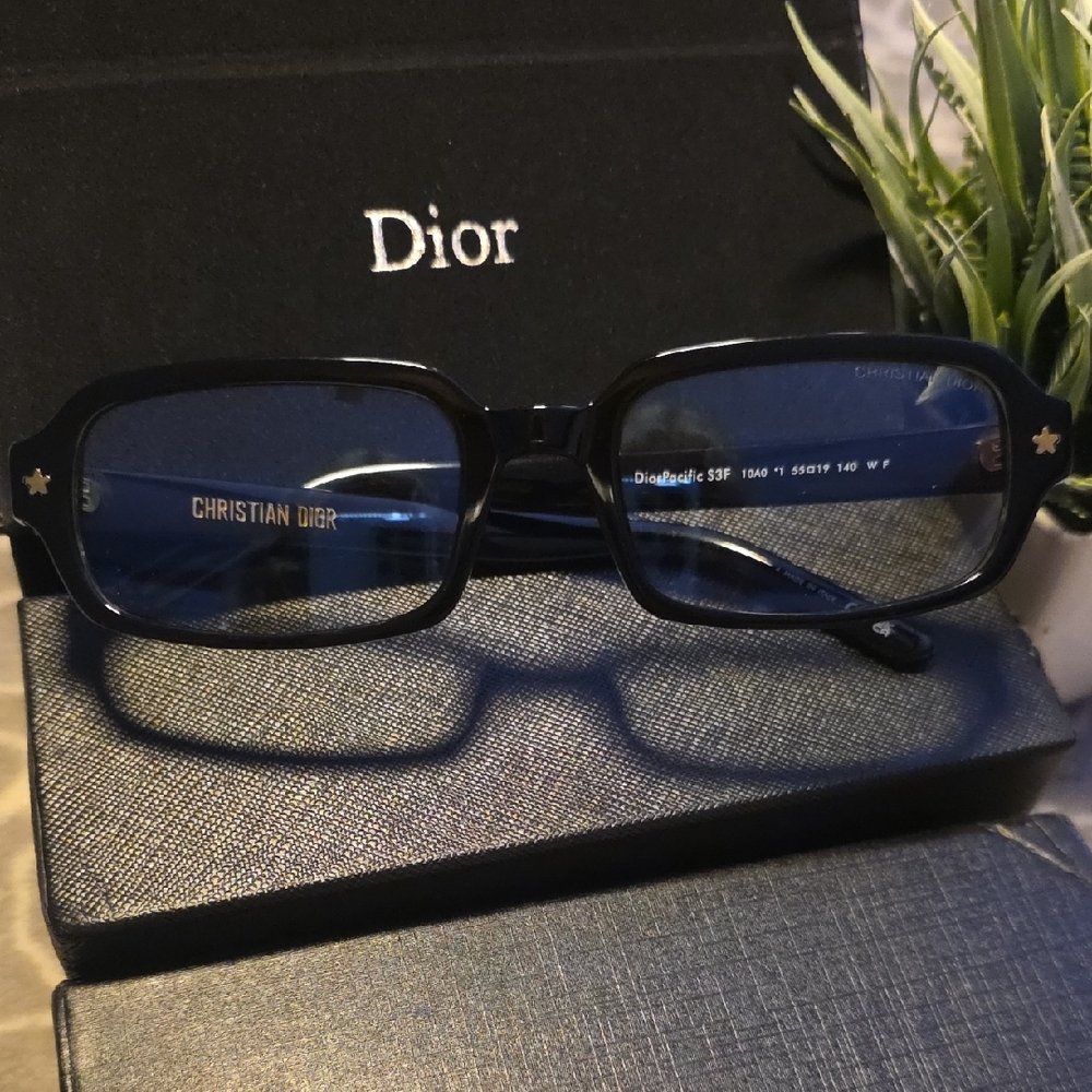NEW! Christian Dior Black Rectangular Glasses